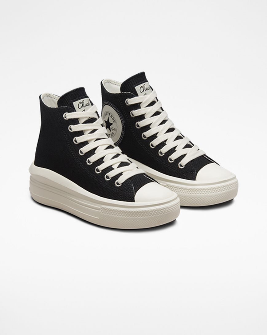 Women's Converse Chuck Taylor All Star Move Oversized Patch High Top Platform Shoes Black / Beige White | AU 6E508U